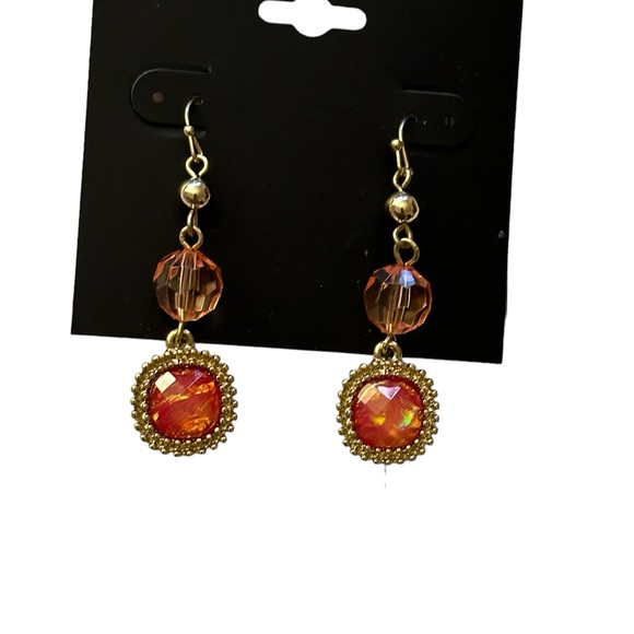 Mixit Pink Dangling Beaded Pierced Earrings - Picture 2 of 3